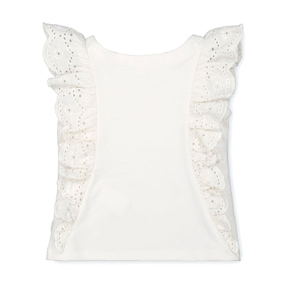 Baby Girl Organic Eyelet Ruffle Knit Top