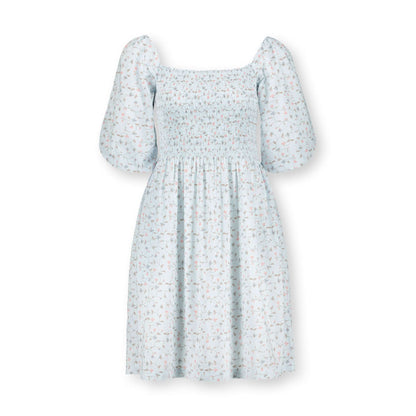 Women's Smocked Bubble Sleeve Organic Dress
