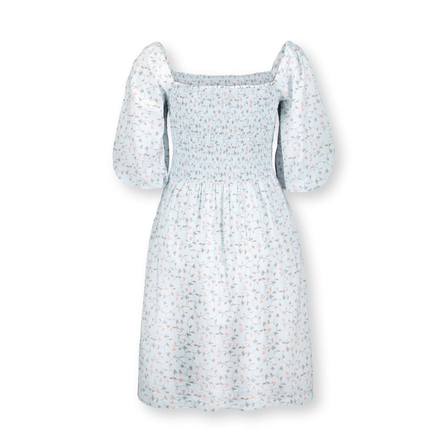 Women's Smocked Bubble Sleeve Organic Dress