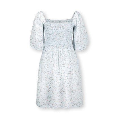 Women's Smocked Bubble Sleeve Organic Dress