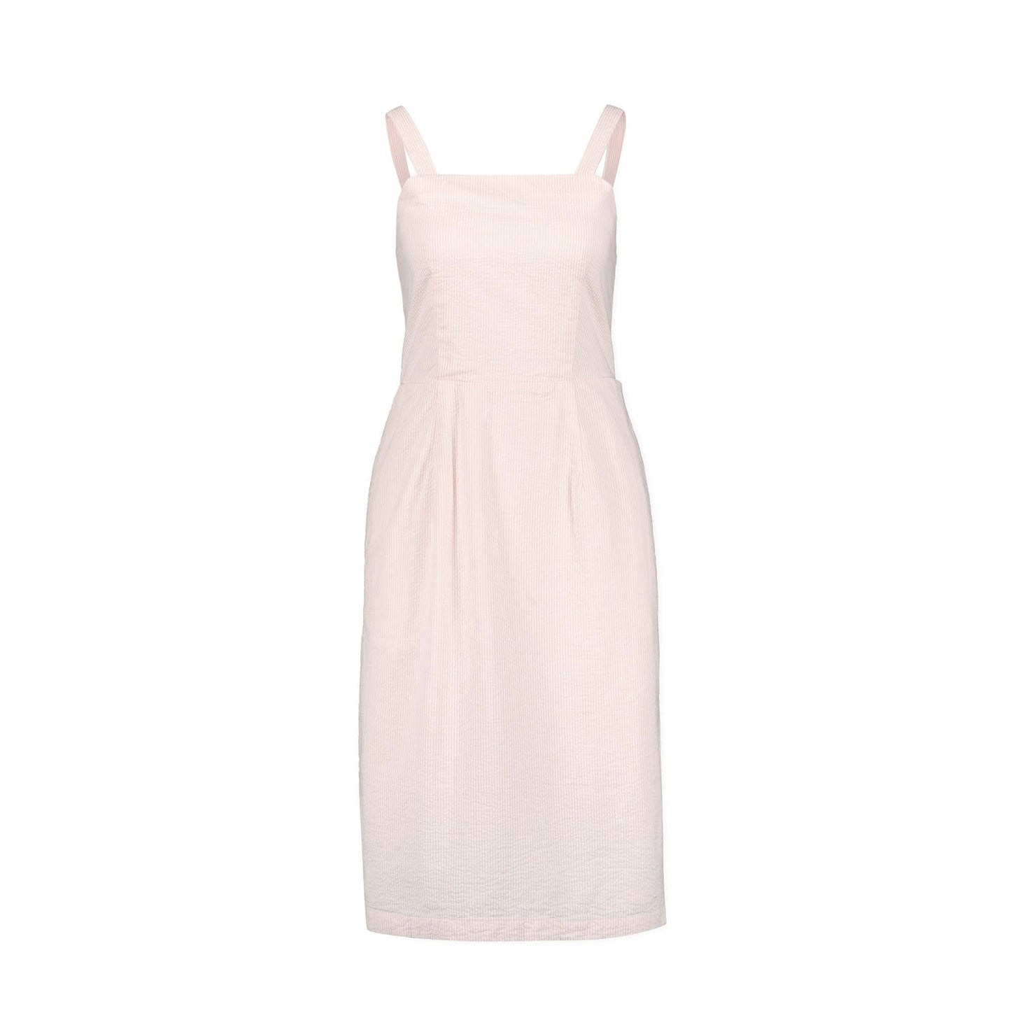 Women's Organic Seersucker Sheath Dress Light Pink