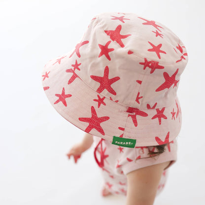 Reversible Organic Baby & Toddler Bucket Hat - Starfish