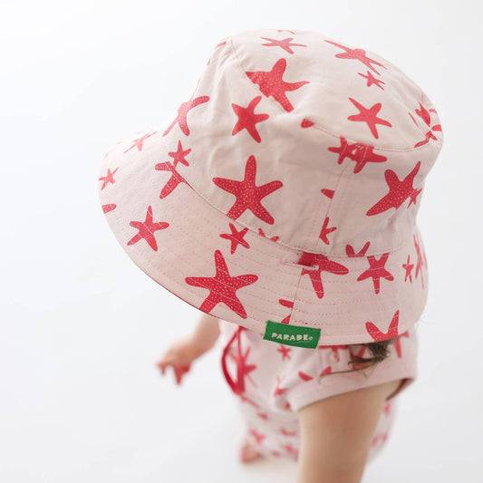 Reversible Organic Baby & Toddler Bucket Hat - Starfish