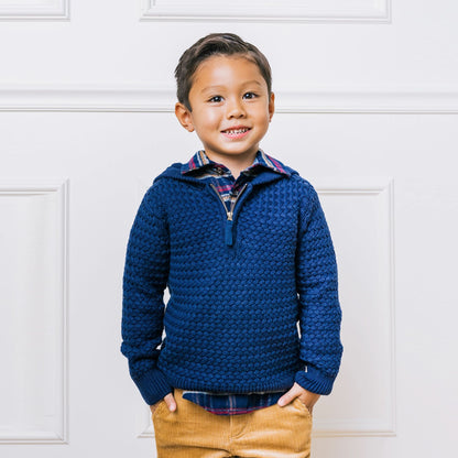 Boys Hooded Half Zip Organic Sweater