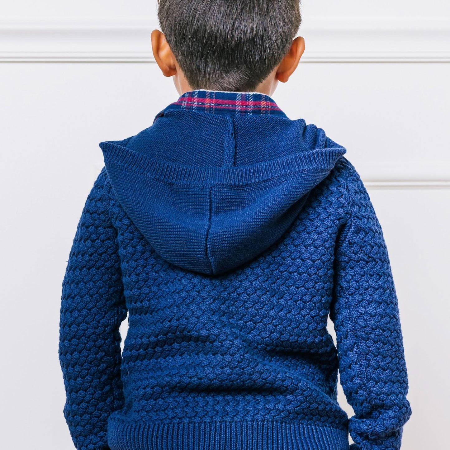 Boys Hooded Half Zip Organic Sweater