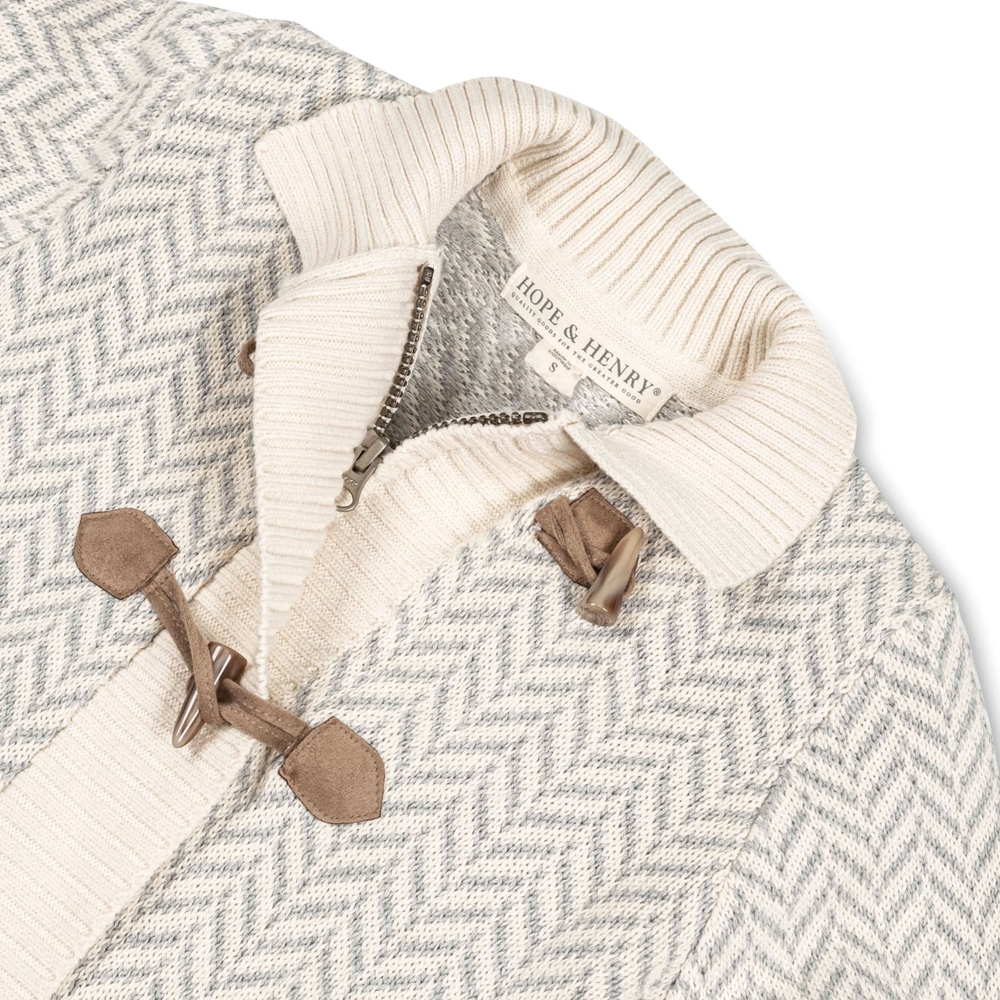 Girls Organic Toggle Sweater with Zipper
