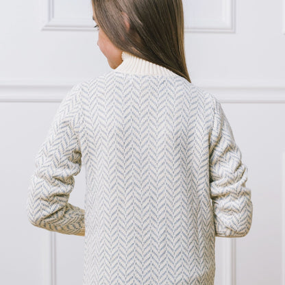 Girls Organic Toggle Sweater with Zipper