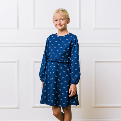 Baby Girl Organic Ruffle Waist Dress - Bicycles