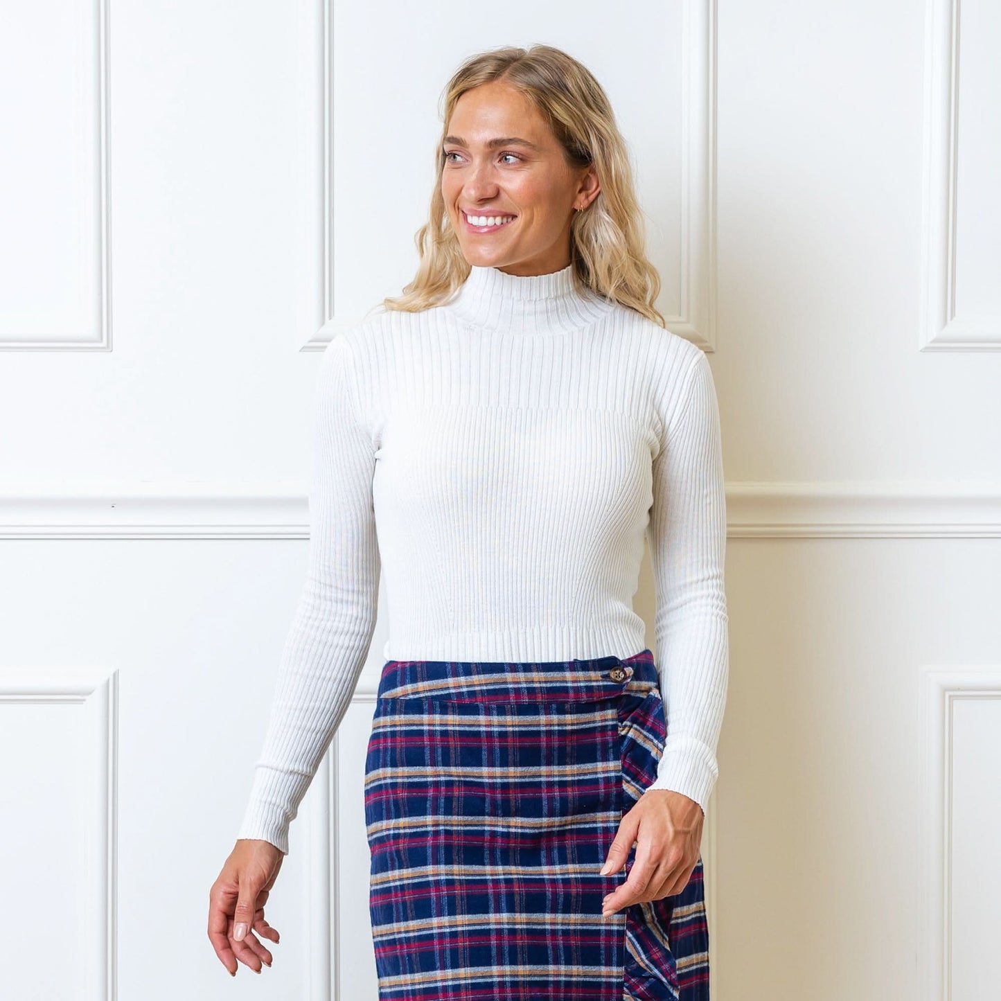 Women's Mock Neck Rib Knit Sweater