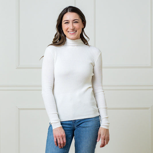Women's Mock Neck Rib Knit Sweater