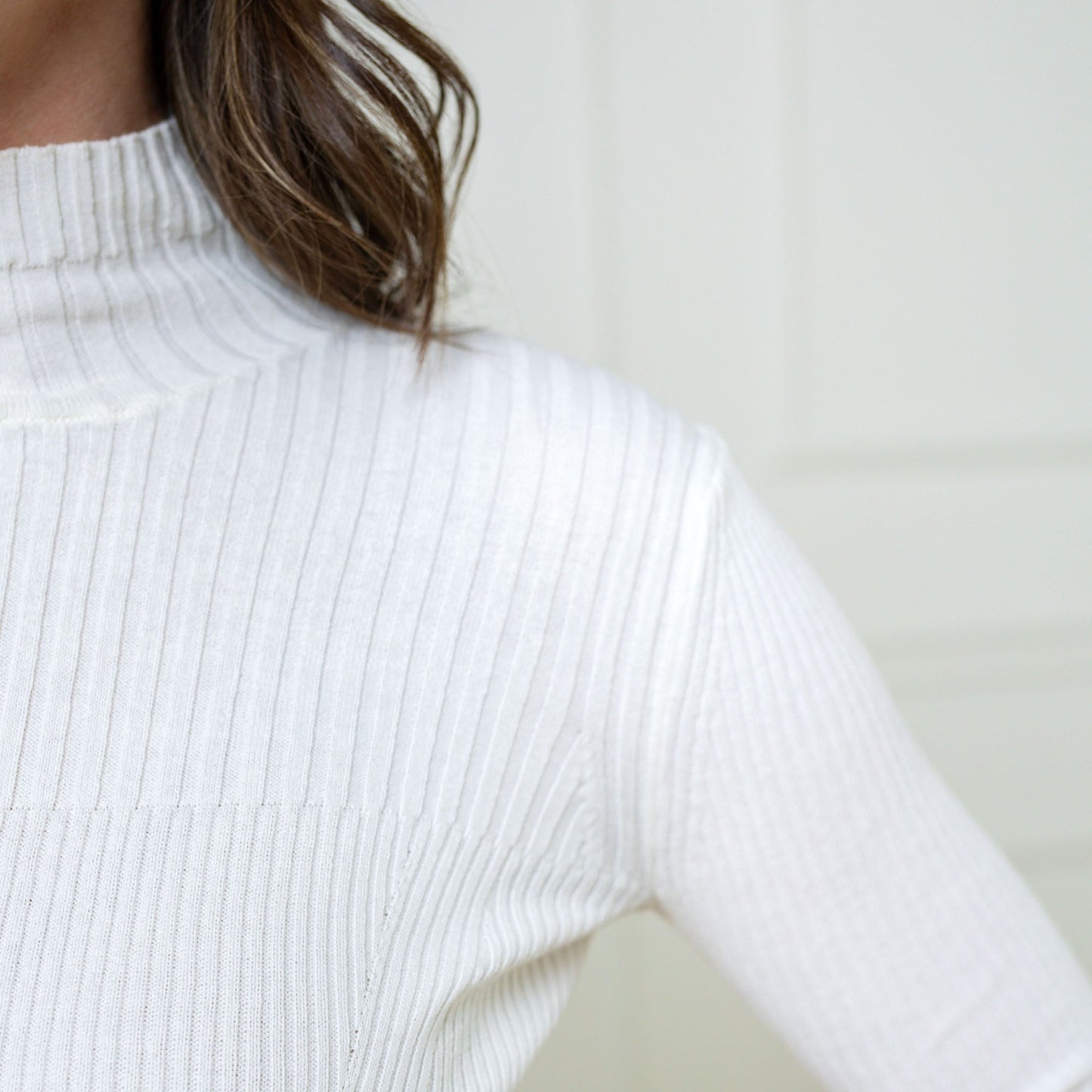 Women's Mock Neck Rib Knit Sweater