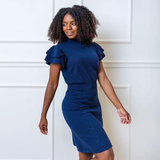 Women's Flutter Sleeve Sweater Dress