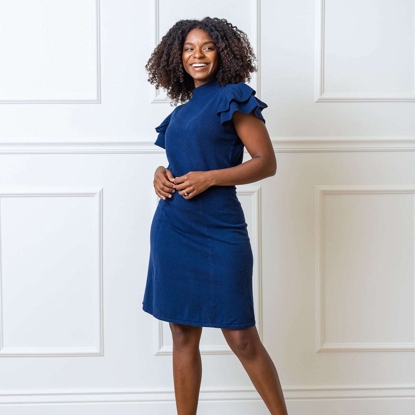 Women's Flutter Sleeve Sweater Dress