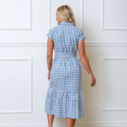 Women's Button Front Organic Maxi Dress