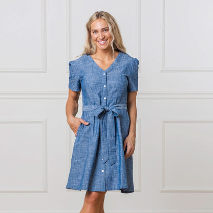 Organic Women's Button Front Chambray Dress