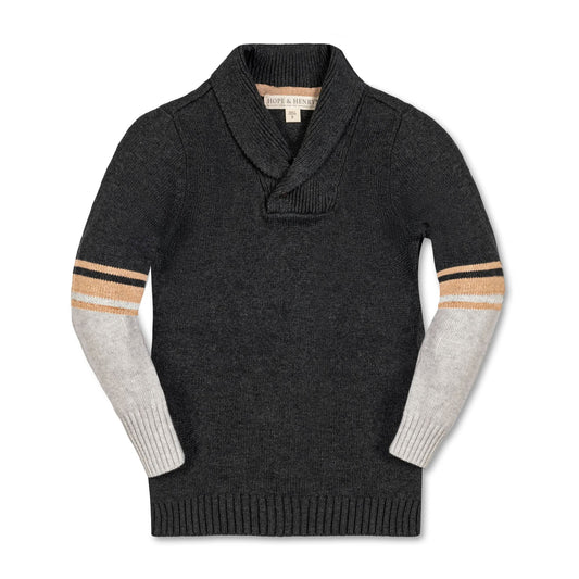 Baby Boy Shawl Collar Organic Sweater
