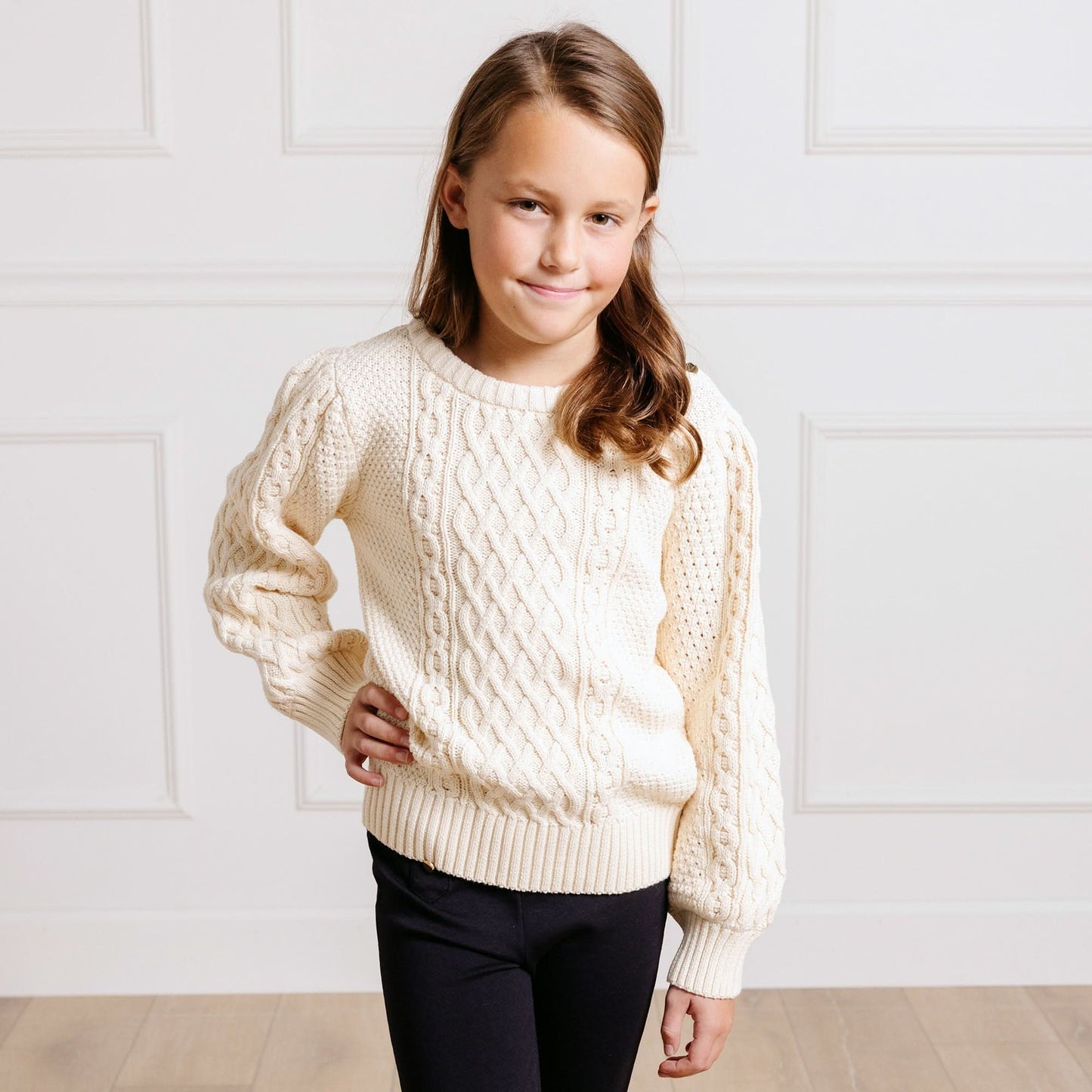 Girls Organic Fisherman Sweater