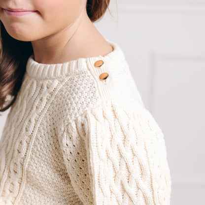 Girls Organic Fisherman Sweater