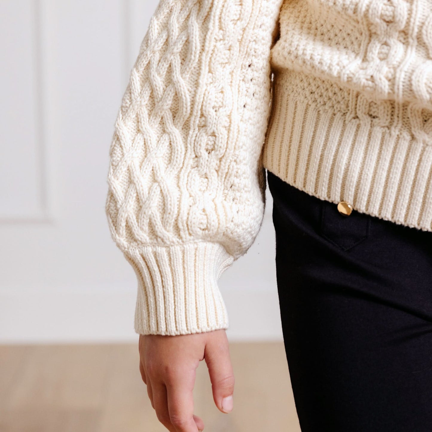Girls Organic Fisherman Sweater