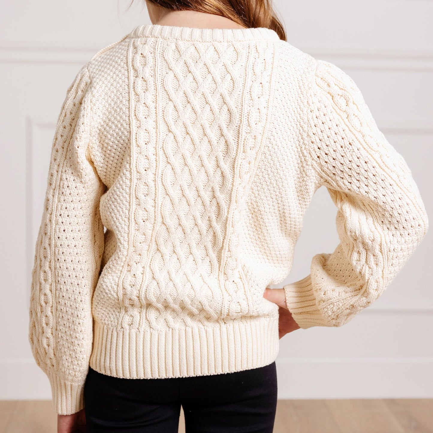Girls Organic Fisherman Sweater