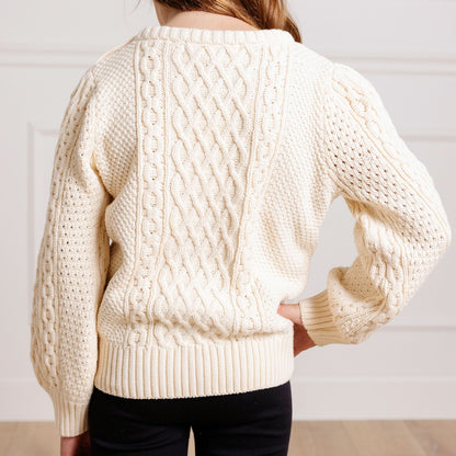 Girls Organic Fisherman Sweater