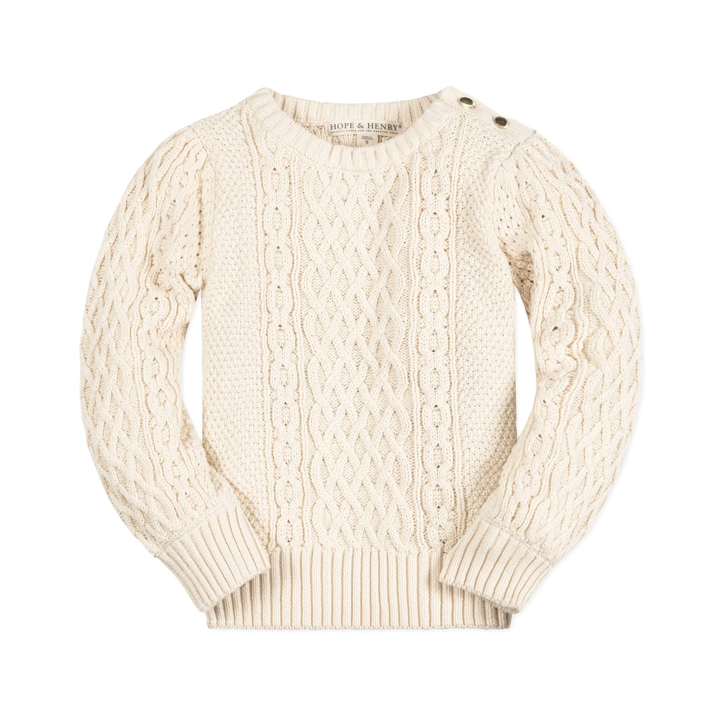 Girls Organic Fisherman Sweater