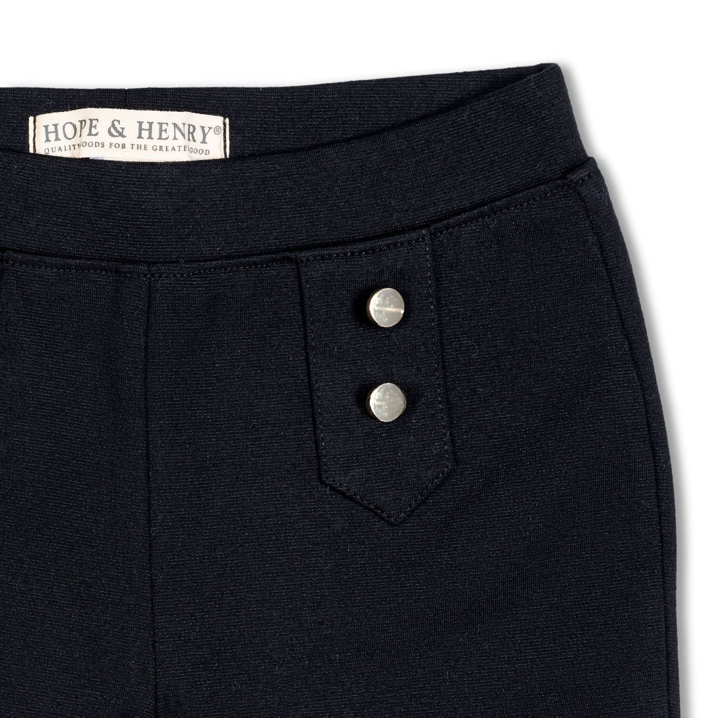 Baby Girl Button Placket Ponte Pant