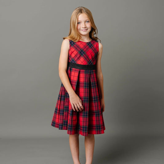 Organic Girls Red Holiday Plaid Dress