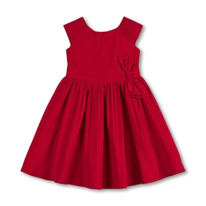 Organic Cap Sleeve Party Dress with Bow Sash