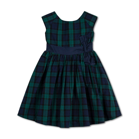 Baby Girl Cap Sleeve Organic Party Dress with Bow Sash