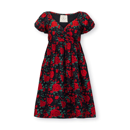 Women's Puff Sleeve Crossover Dress