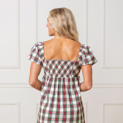 Women's Puff Sleeve Crossover Dress