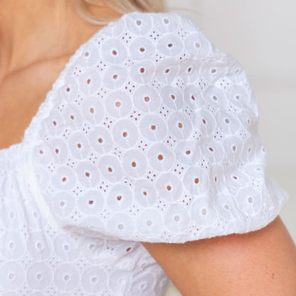 Women's Organic Eyelet Romper