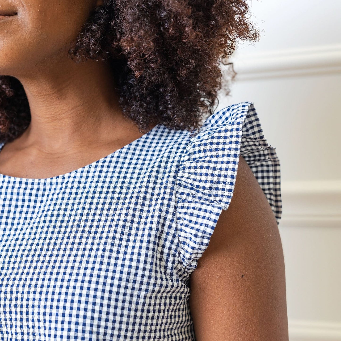 Women's Flutter Sleeve Organic Tiered Dress