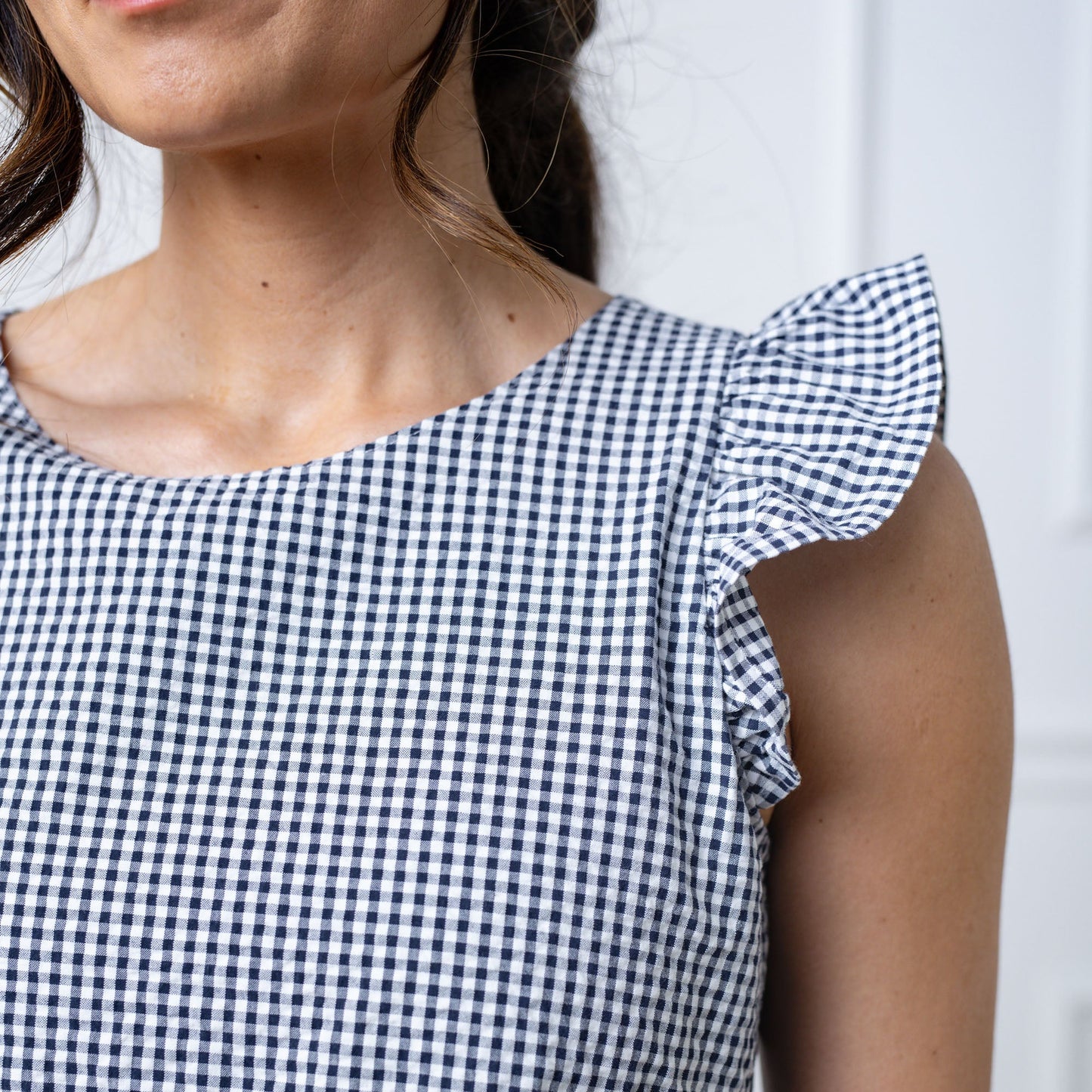 Women's Flutter Sleeve Organic Tiered Dress