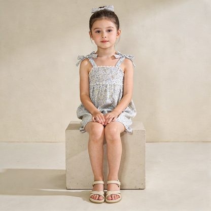 Organic Tie Up Top & Shorts Set - Tulle Floral