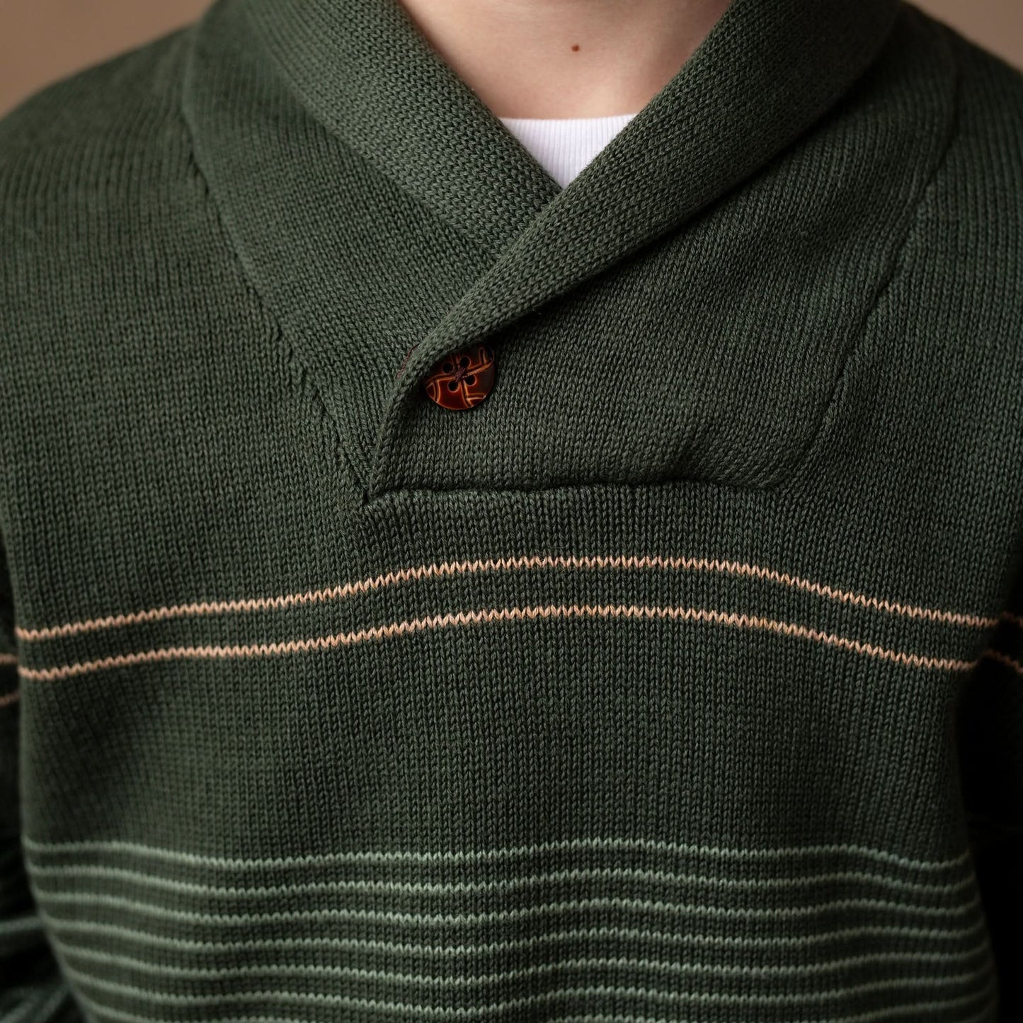 Boys Organic Shawl Collar Sweater