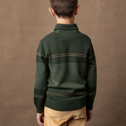 Boys Organic Shawl Collar Sweater