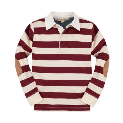 Baby Boy Organic Rugby Shirt - Oxblood