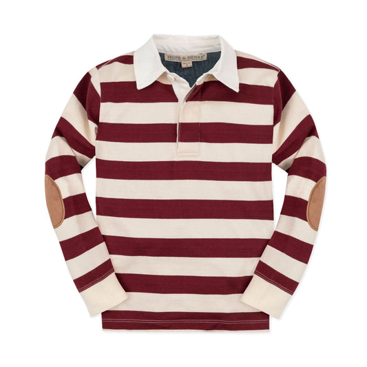 Baby Boy Organic Rugby Shirt - Oxblood