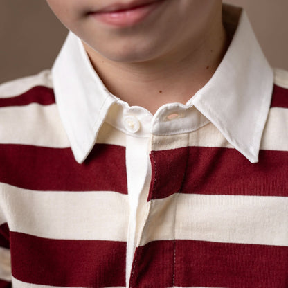 Baby Boy Organic Rugby Shirt - Oxblood