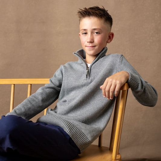 Boys Organic Half Zip Sweater