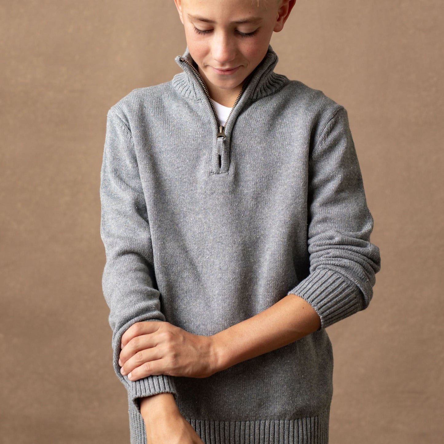 Boys Organic Half Zip Sweater