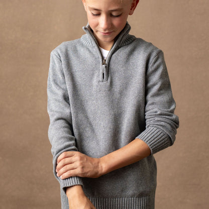 Boys Organic Half Zip Sweater
