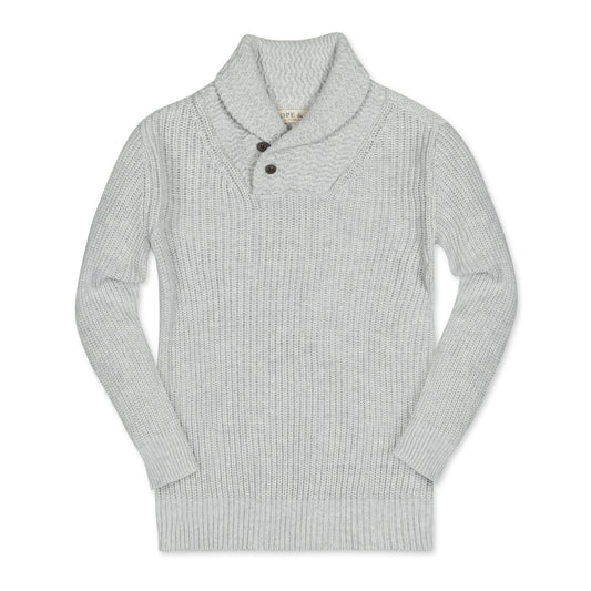 Boys Organic Shawl Collar Sweater