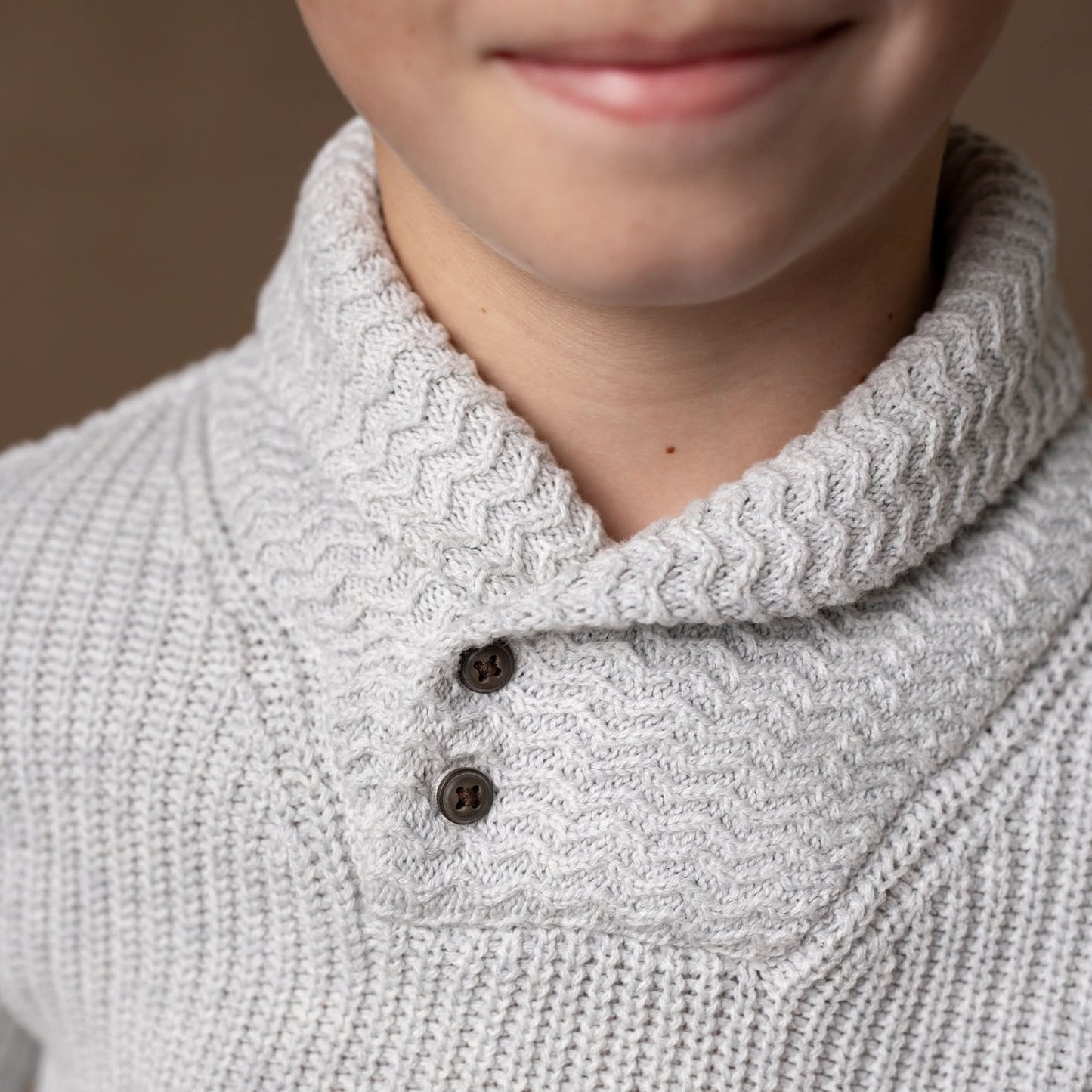 Boys Organic Shawl Collar Sweater