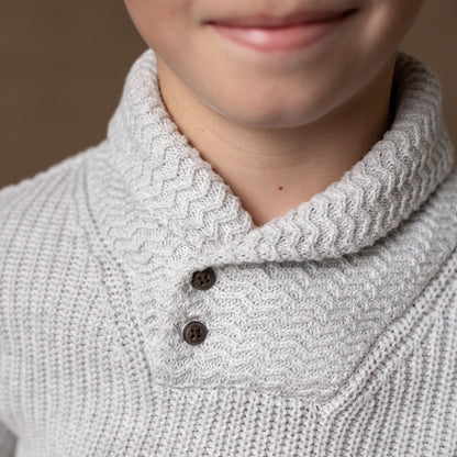 Boys Organic Shawl Collar Sweater