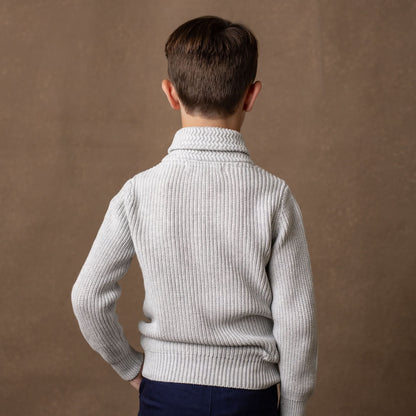 Boys Organic Shawl Collar Sweater