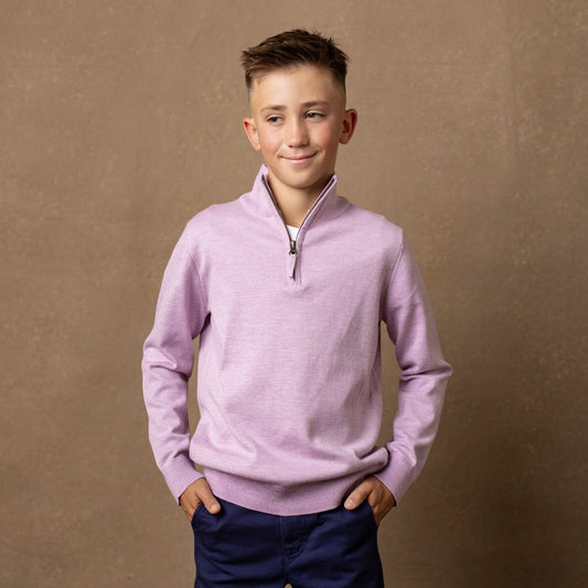 Boys Organic Fine Gauge Half Zip Sweater