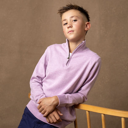 Boys Organic Fine Gauge Half Zip Sweater